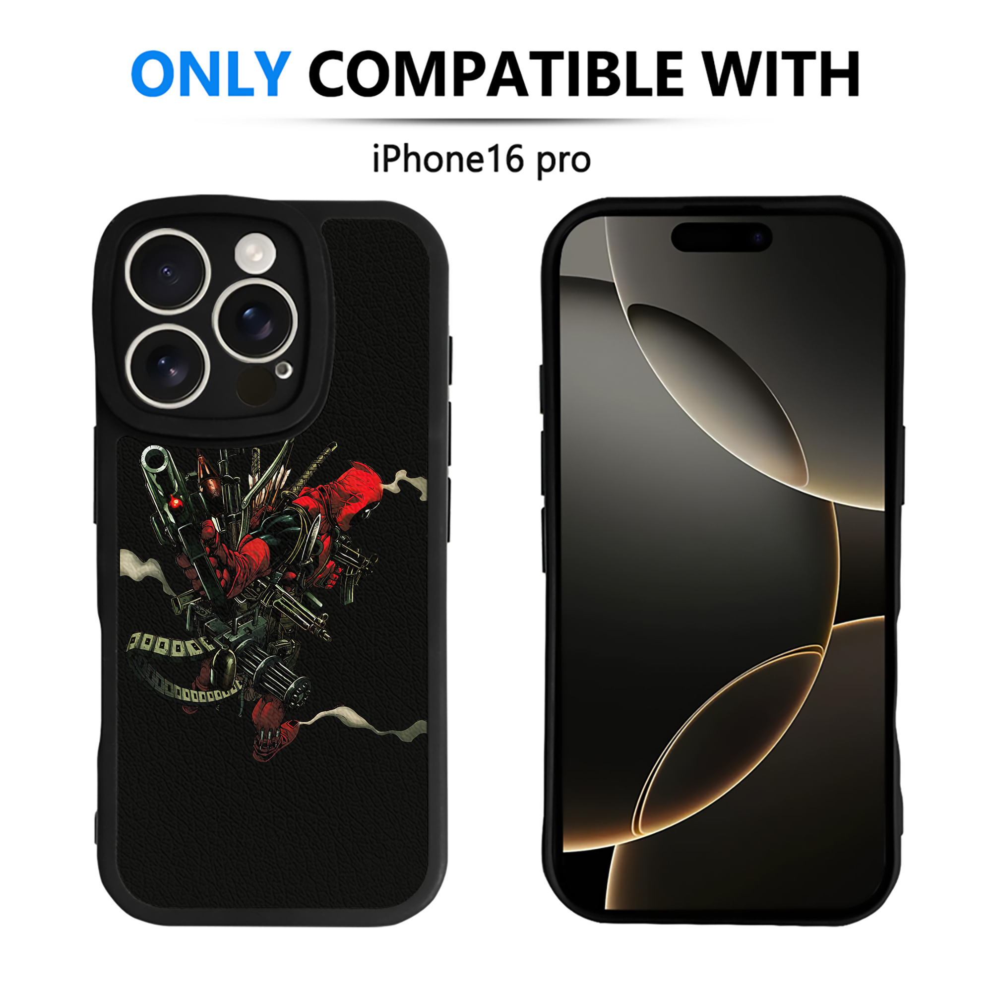 （画像用） Deadpool デッドプール 【iPhone 16シリーズ対応】シリコンスマホケース（レザー調） 材質：シリコン